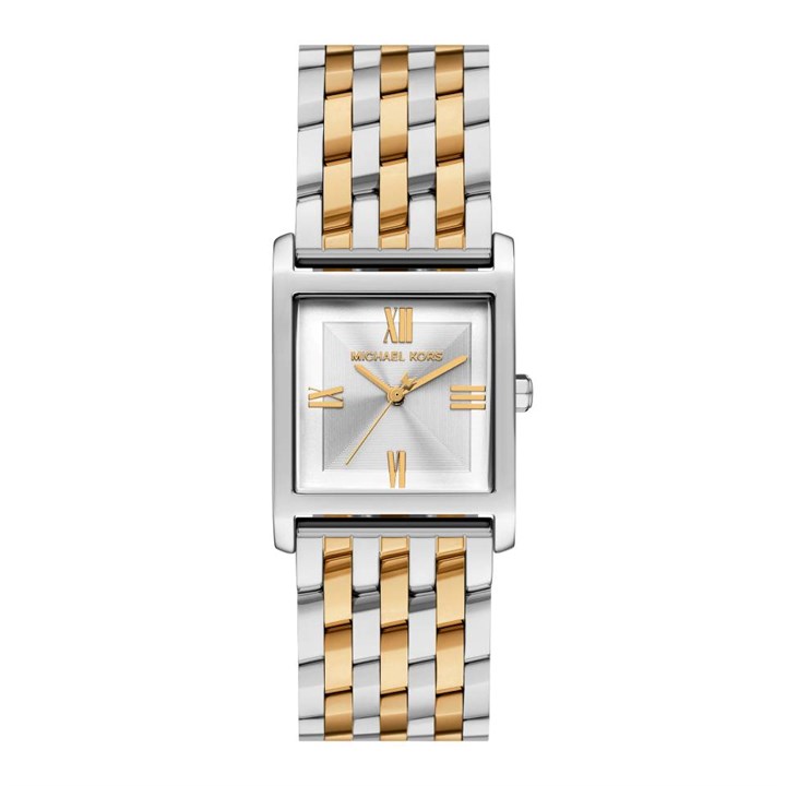 Michael Kors MK4935 Petite Georgie Two Tone Square Case Bracelet Watch - W08244