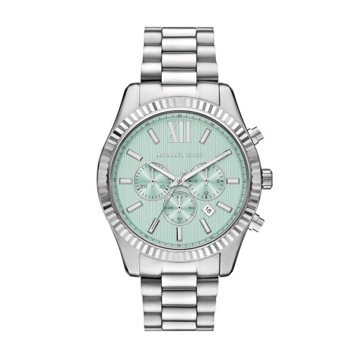 Michael Kors MK9264 Lexington Chrono Stainless Steel Aqua Dial Bracelet Watch - W08249