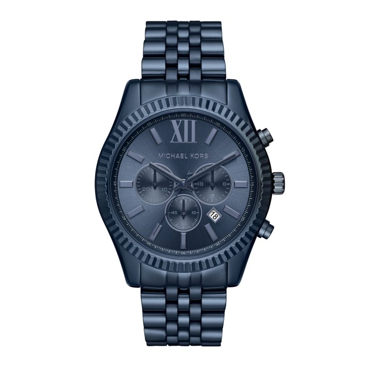 Michael Kors MK8480 Lexington Chronograph Blue IP Bracelet Watch - W08258