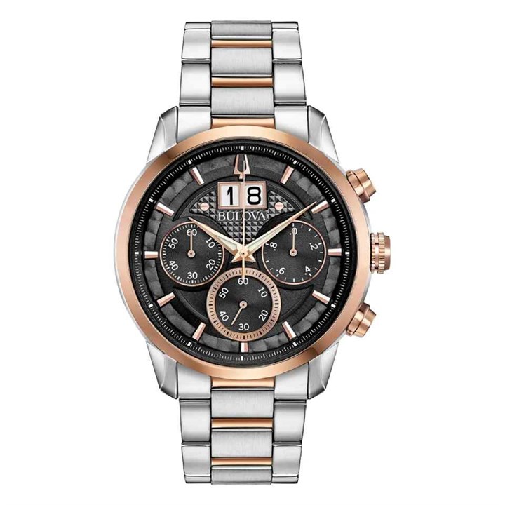Bulova 98B335 Classic Two Tone Chronograph Bracelet Watch - W09168