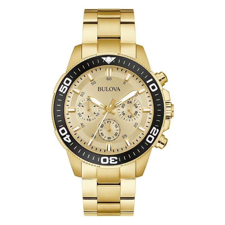 Bulova 98A315 Gold Tone Chronograph Bracelet Watch - W09346