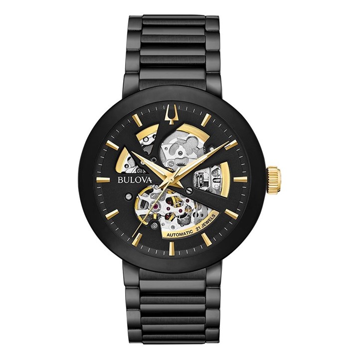 Bulova 98A203 Futuro Automatic Black IP Bracelet Watch - W09385