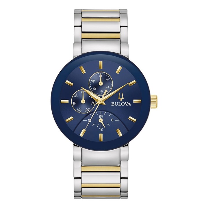 Bulova 98C148 Futuro Two Tone Blue Dial Bracelet Watch - W09386