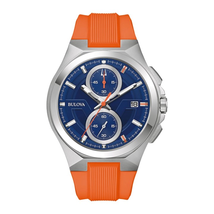 Bulova 96B407 Marc Anthony Maquina Orange Strap Watch - W09408