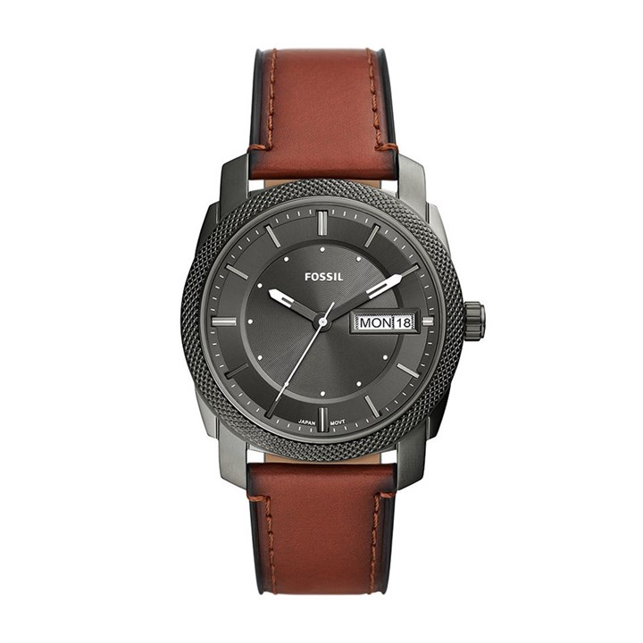 Fossil FS5900 Machine Brown Leather Strap Watch - W10288