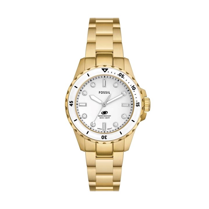 Fossil ES5350 Blue Gold Plated Bracelet Watch - W10352