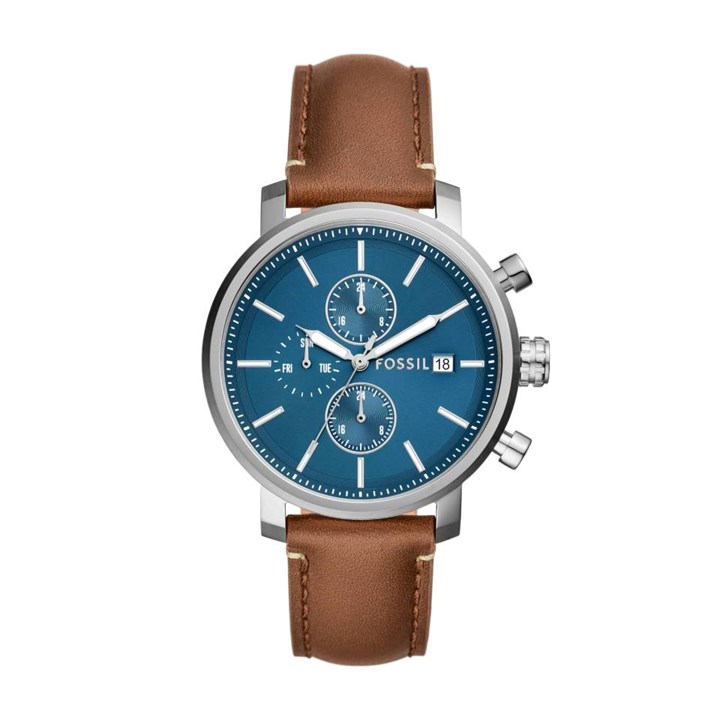 Fossil BQ2847 Rhett Multifunction Brown Leather Strap Watch - W10432
