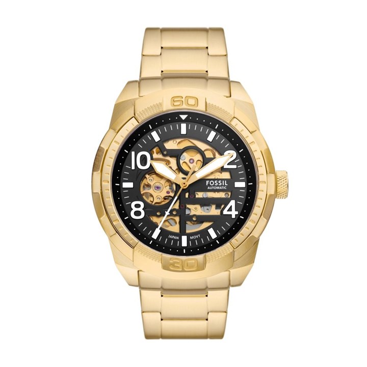 Fossil ME3257 Bronson Automatic Gold Tone Bracelet Watch - W10450