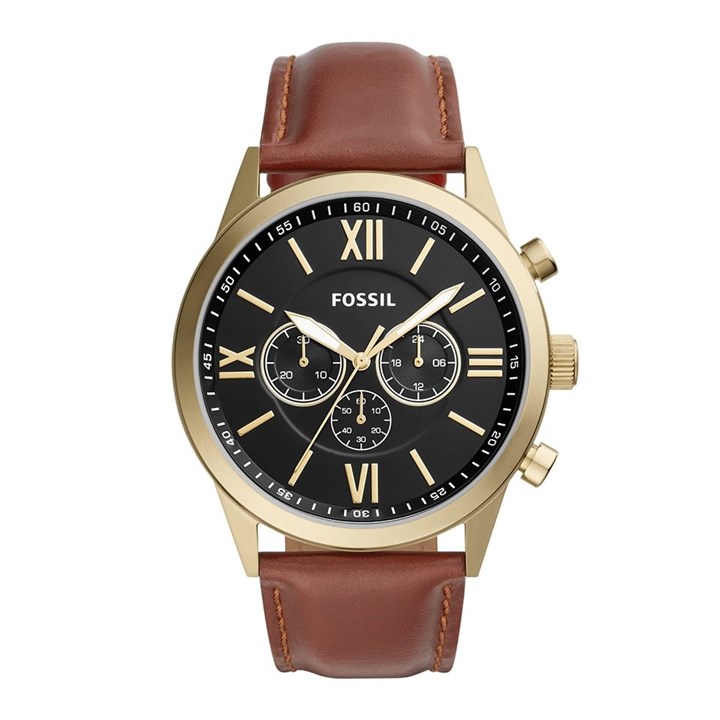 Fossil BQ2261 Flynn Chronograph Brown Leather Strap Watch - W10464