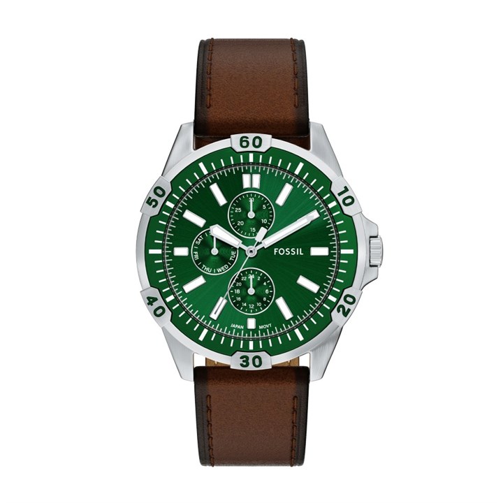 Fossil FS6147 Garrett Brown Leather Strap Watch - W10518