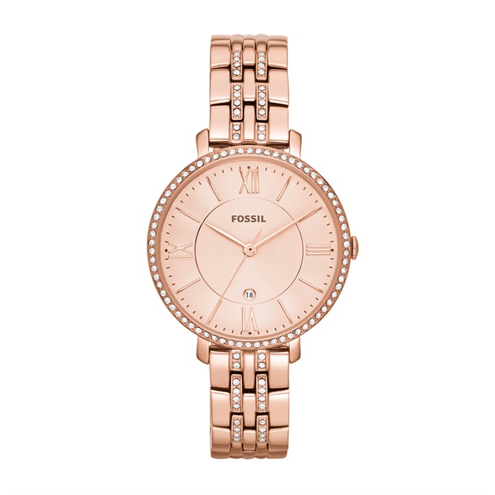 Fossil ES3546 Jacqueline Rose Tone Stone Set Bracelet Watch - W1071