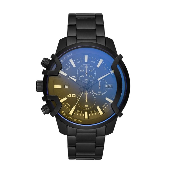 Diesel DZ4529 Griffed Black IP Chronograph Bracelet Watch - W11189