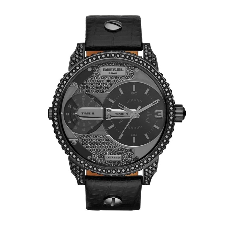 Diesel DZ7328 Mini Daddy Stone Set Dual Time Watch - W11214