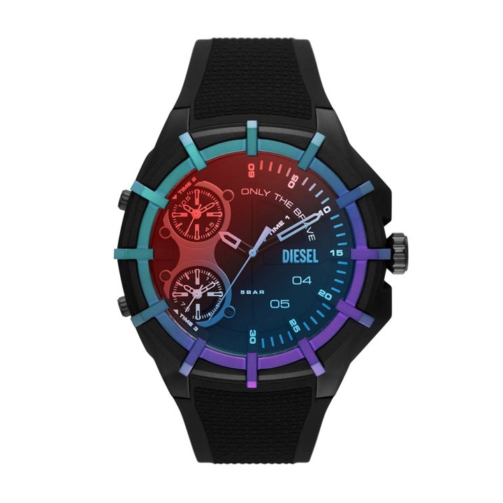 Diesel DZ1986 Framed Chronograph Black Silicone Strap Watch - W11244