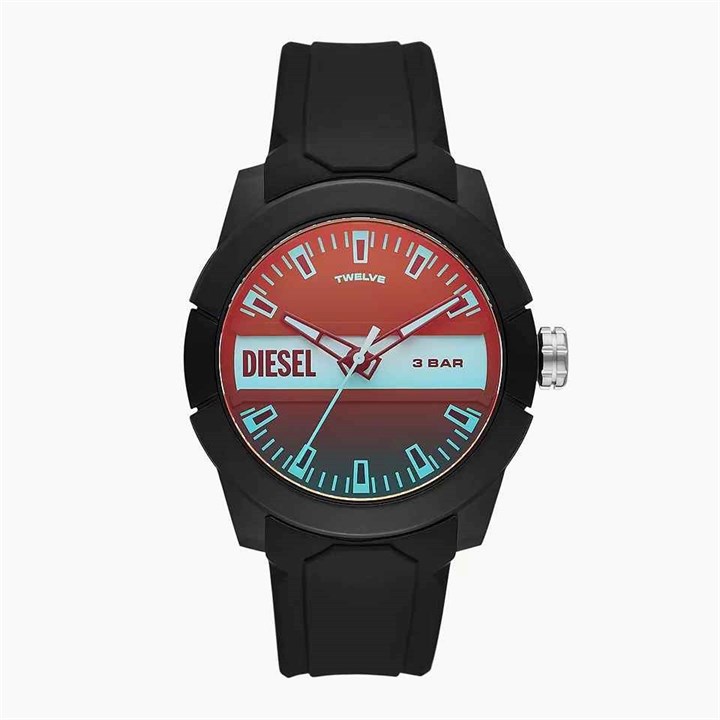 Diesel DZ1982 Double Up Black Silicone Strap Watch - W11337