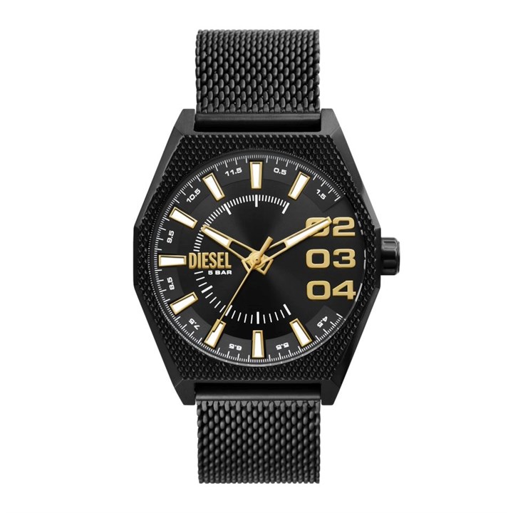 Diesel DZ2194 Scraper Black IP Mesh Bracelet Watch - W11354