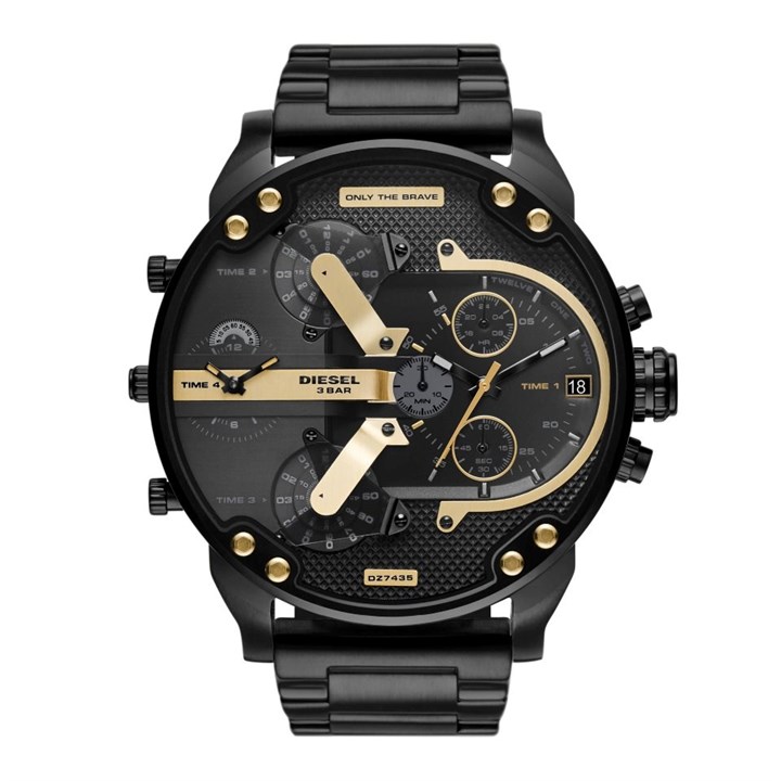 Diesel DZ7435 Mr. Daddy 2.0 Chronograph Black IP Bracelet Watch - W11356