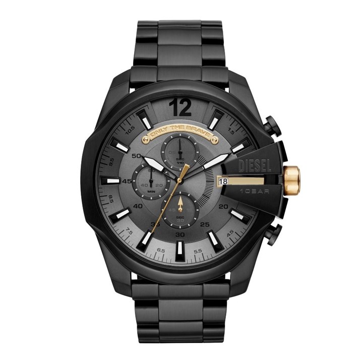 Diesel DZ4479 Mega Chief Black IP Bracelet Watch - W11358