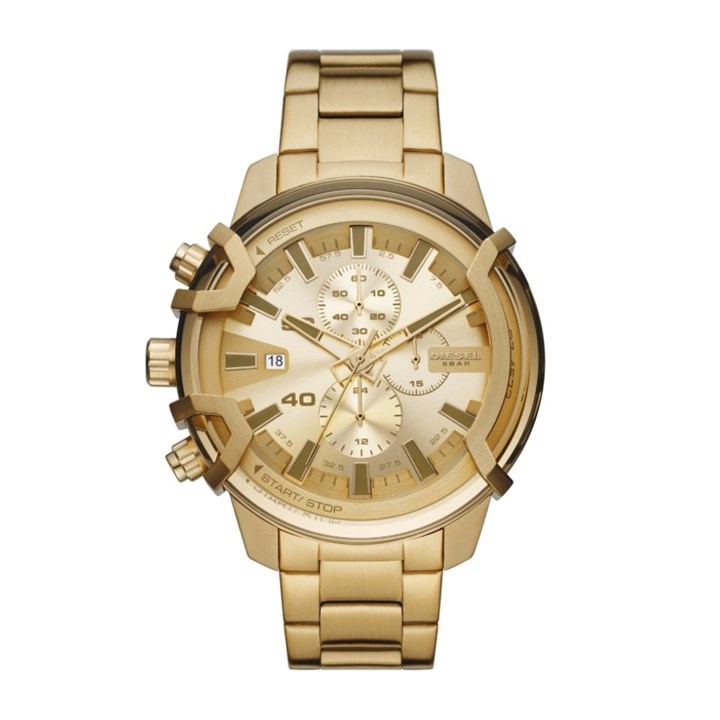 Diesel DZ4573 Griffed Gold Tone Bracelet Watch - W11359