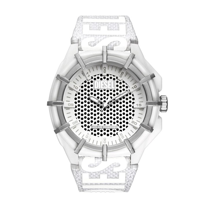 Diesel DZ4664 Framed Solar White Fabric Strap Watch - W11361