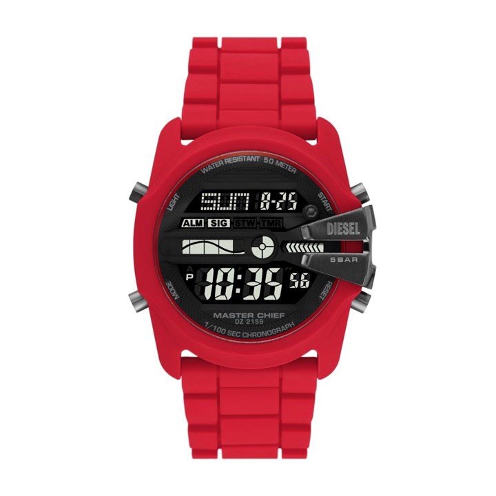 Diesel DZ2159 Master Chief Red Silicone Strap Watch - W11367