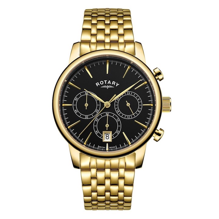 Rotary GB00379/04 Gold Plated Chronograph Bracelet Watch - W13180