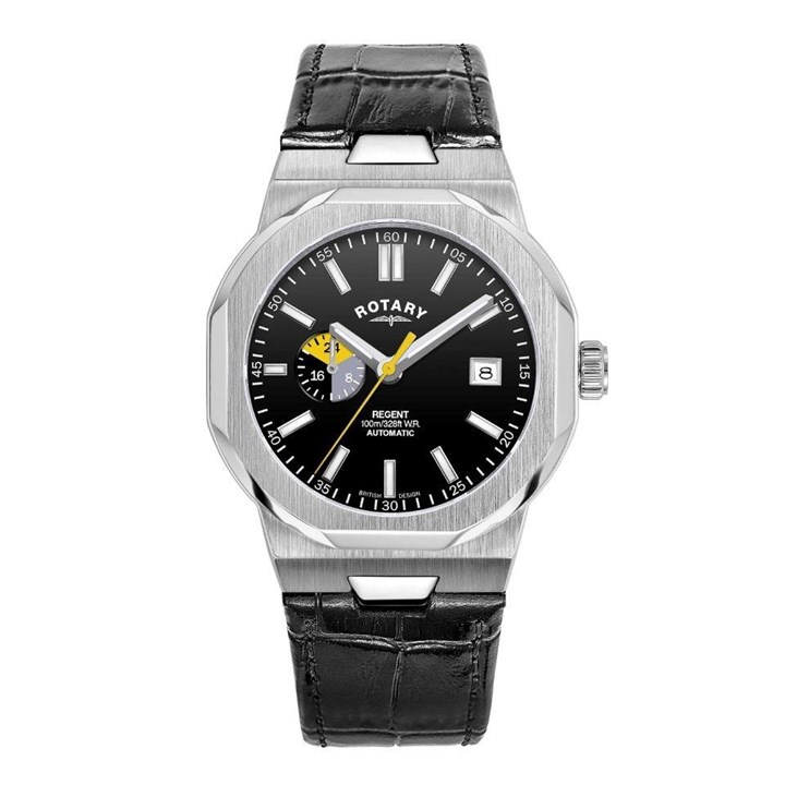 Rotary GS05455/04 Regent Automatic Black Leather Strap Watch - W13240