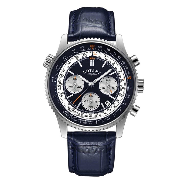 Rotary GS03021/05 Aviator Chronograph Blue Strap Watch - W13262