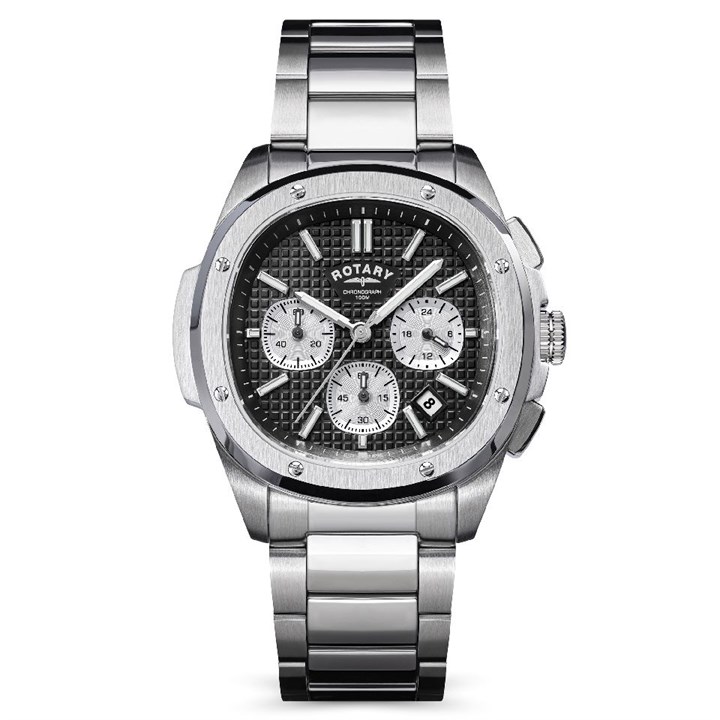 Rotary RGB10027/04 Apex100 Chronograph Stainless Steel Black Dial Bracelet Watch - W13323