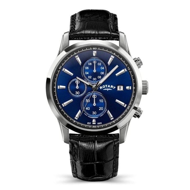 Rotary RGS10087/05 Chronograph Black Leather Strap Watch - W13331