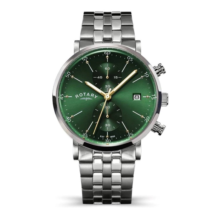 Rotary RGB10089/24 Chronograph Green Dial Bracelet Watch - W13333