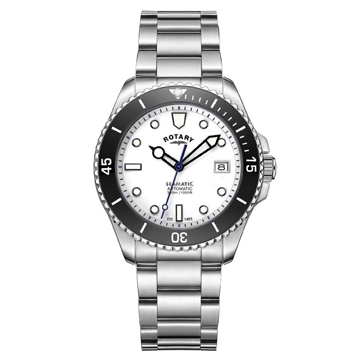 Rotary RGB05430/29 Seamatic 300 Automatic Stainless Steel White Dial Divers Watch - W13335