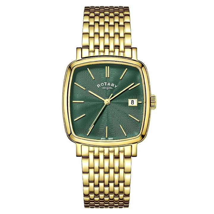Rotary RGB05308/24 Heritage Astoria Gold Tone Green Dial Bracelet Watch - W13337
