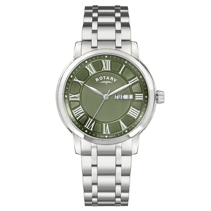 Rotary RGB10023/24 Heritage Stainless Steel Green Dial Bracelet Watch - W13342