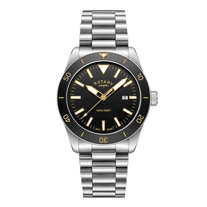 Rotary RGB10001/06 Apex100 Black Dial Bracelet Watch - W13343