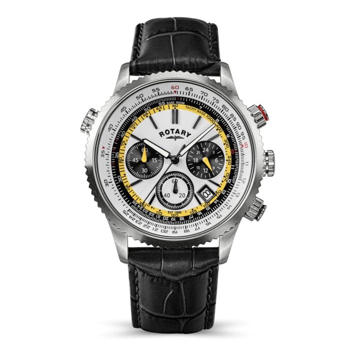 Rotary RGS10094/27 Pilot Chronograph Black Leather Strap - W13351