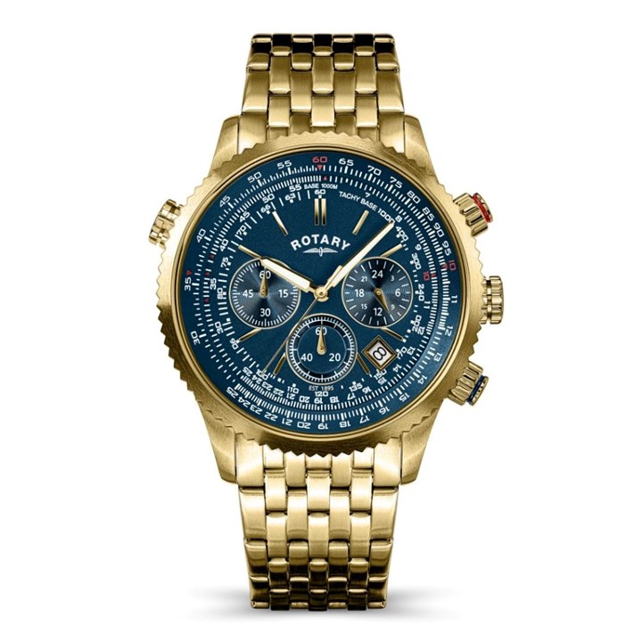 Rotary RGB10096/05 Pilot Chronograph Gold Tone Bracelet Watch - W13353
