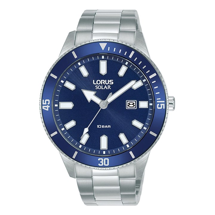 Lorus RX313AX9 Solar Blue Dial Bracelet Watch - W16369