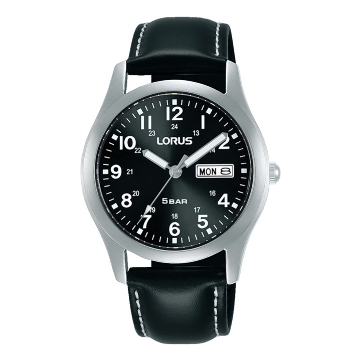 Lorus RXN79DX9 Black Leather Strap Watch - W16375