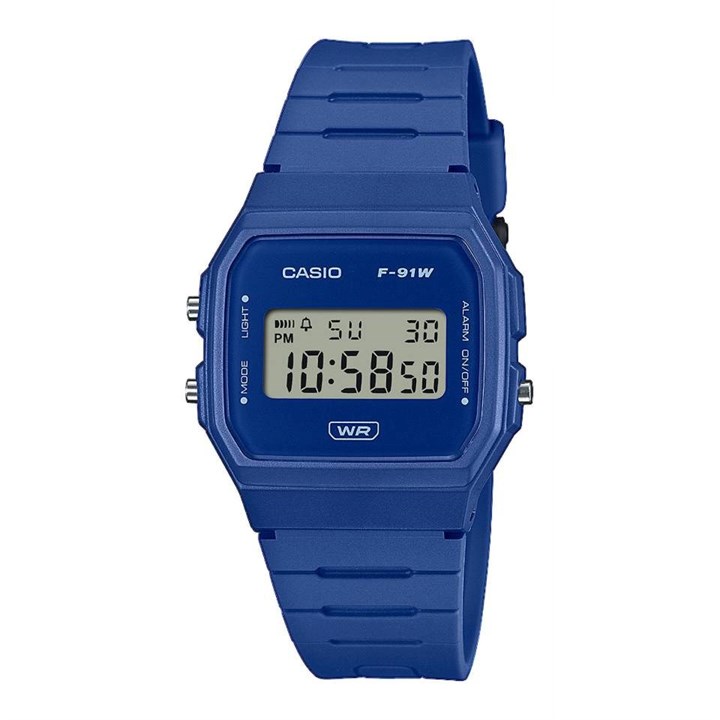 Casio Vintage F-91WB-2A1EF Digital Blue Strap Watch - W17495