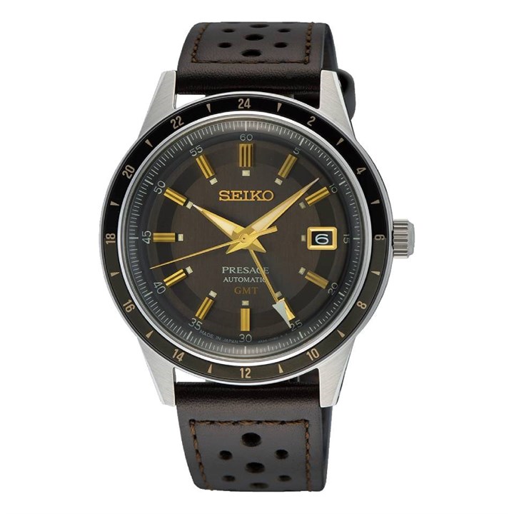 Seiko Presage SSK013J1 'Fume' Style 60s Road Trip GMT Watch - W25420