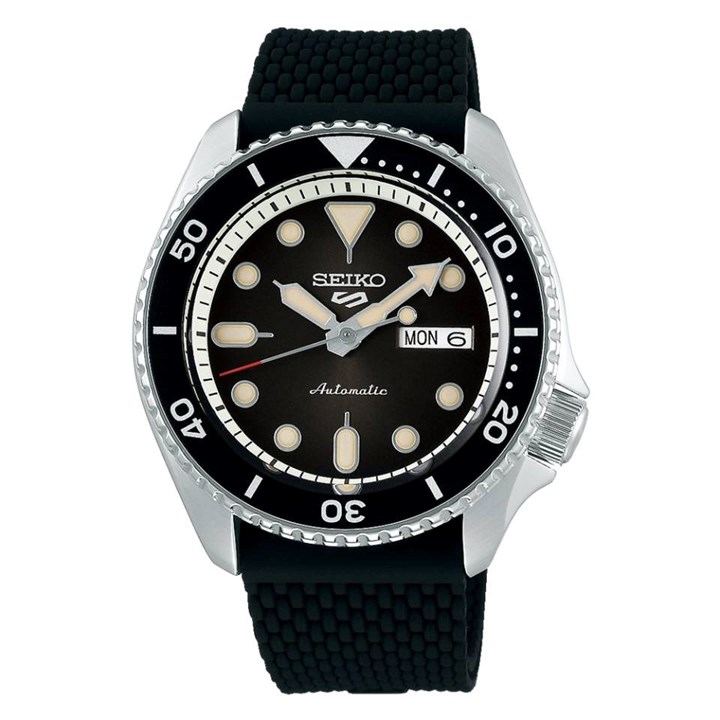 Seiko 5 Sports SRPD73K2 SKX Automatic Black Silicone Strap Watch - W25461