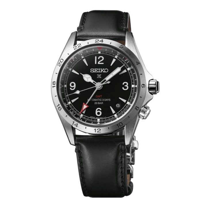 Seiko Prospex SPB379J1 GMT Automatic Black Leather Strap Watch - W25568