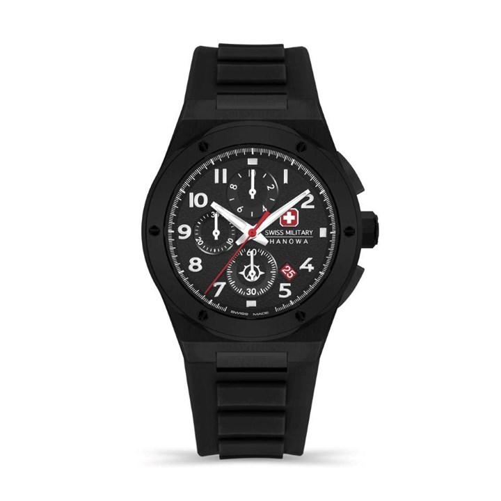 Swiss Military SMWGO2102030 Sonoran Chronograph Black Silicone Strap Watch - W2684