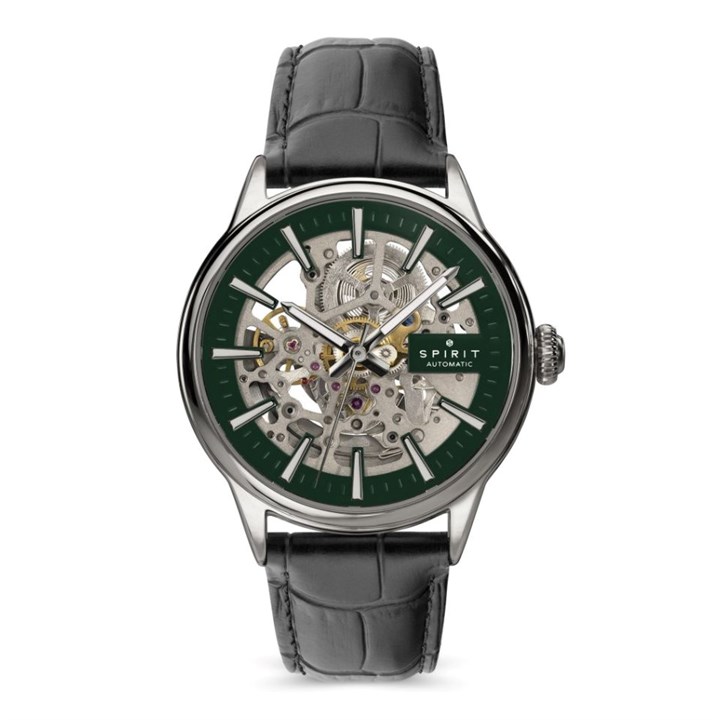 Spirit SP1023 Automatic Black Leather Strap Watch - W27212