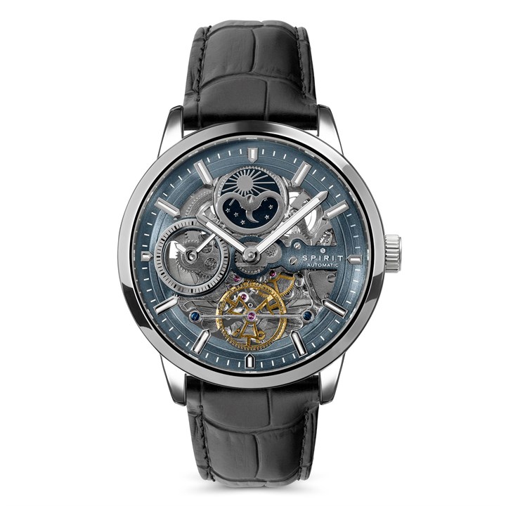 Spirit SP1021 Automatic Black Leather Strap Watch - W27218