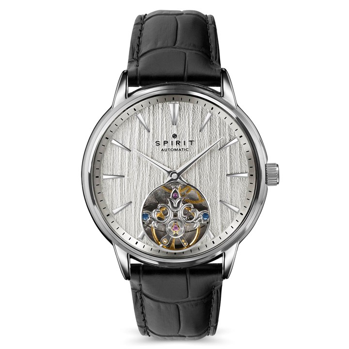 Spirit SP1026 Automatic Black Leather Strap Watch - W27221