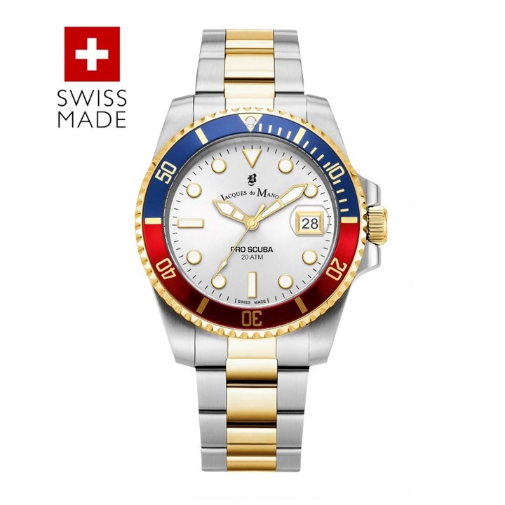 Jacques du Manoir JWG02704 Pro Scuba Two Tone Bracelet Watch - W30103