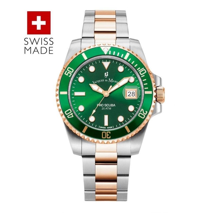 Jacques du Manoir JWG02804 Pro Scuba 43 Two Tone Bracelet Watch - W3089