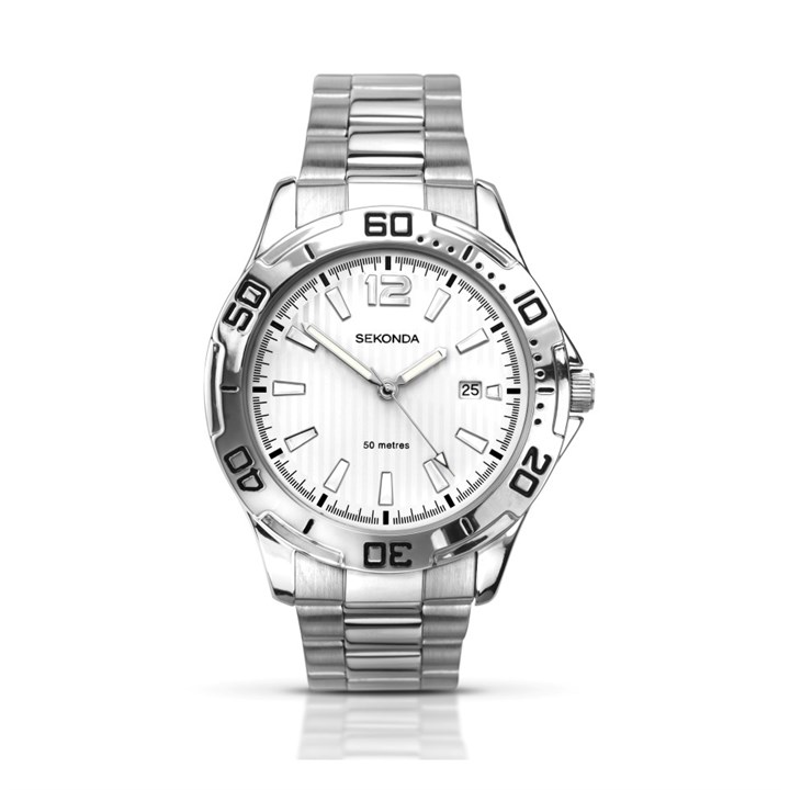 Sekonda 1169 Stainless Steel White Dial Bracelet Watch - W31315